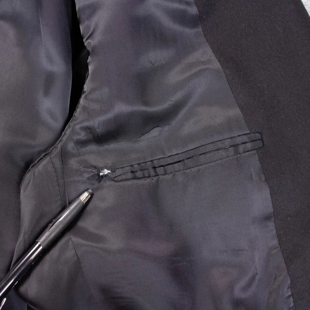 Jos A Bank Mens 42S Black 100% Cashmere Gold Button Blazer Sport Coat 2 BTN‎